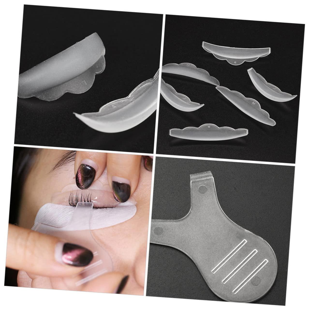 balacoo Balacoo 3 Sets Y-Shaped Mascara Brush Eyelash Extension Kit Eyeliner Stencil Eyelash Curler Eyeliner Protector Tool Kits Mascara Shield Mascara Tool Applicator White