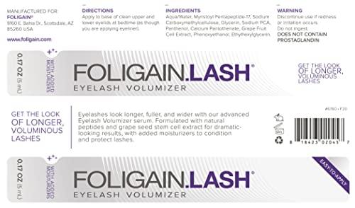 Foligain Foligain.Lash Eyelash Volumizer | Lash Enhancing Serum | Easy-To-Apply & Non-Irritating Eyelash Lengthener, 0.17 Oz
