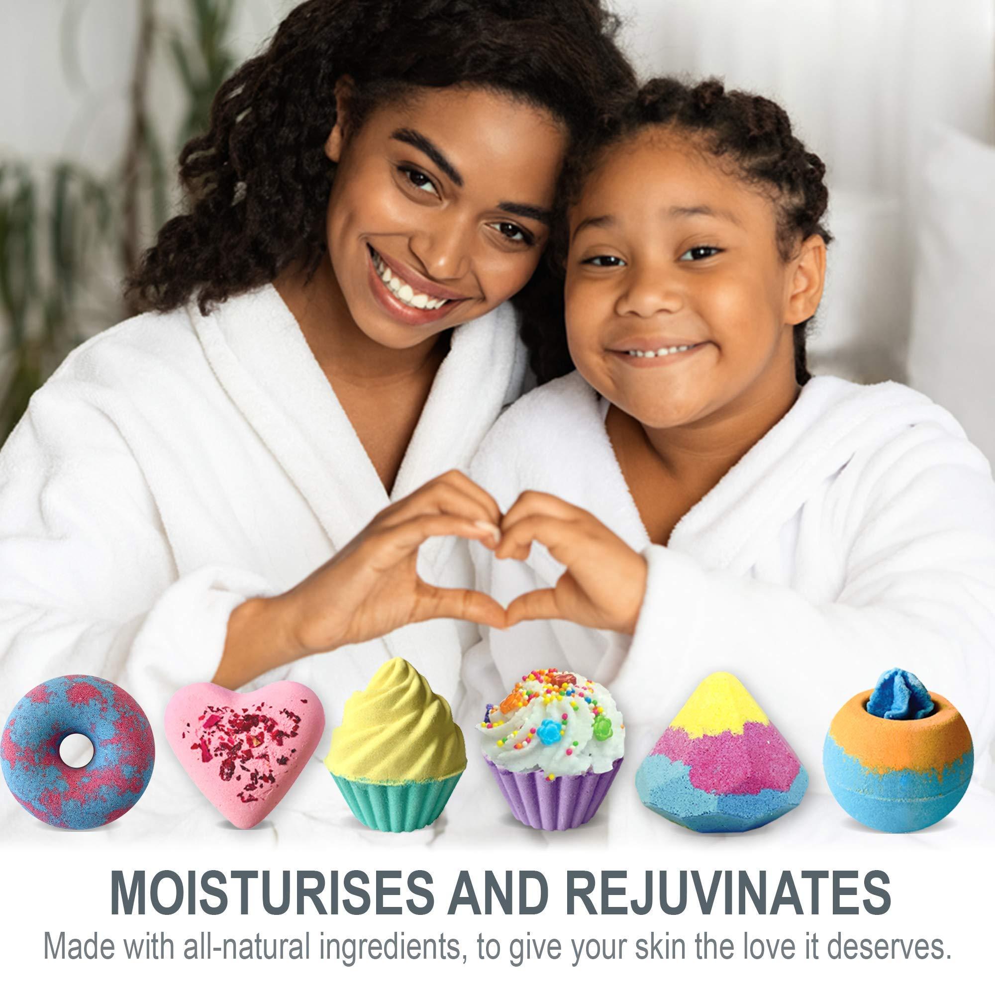 Mineral Me California Bath Bombs for Girls with Jewelry Inside - 6 Aromatherapy Bathbombs - Family Pack