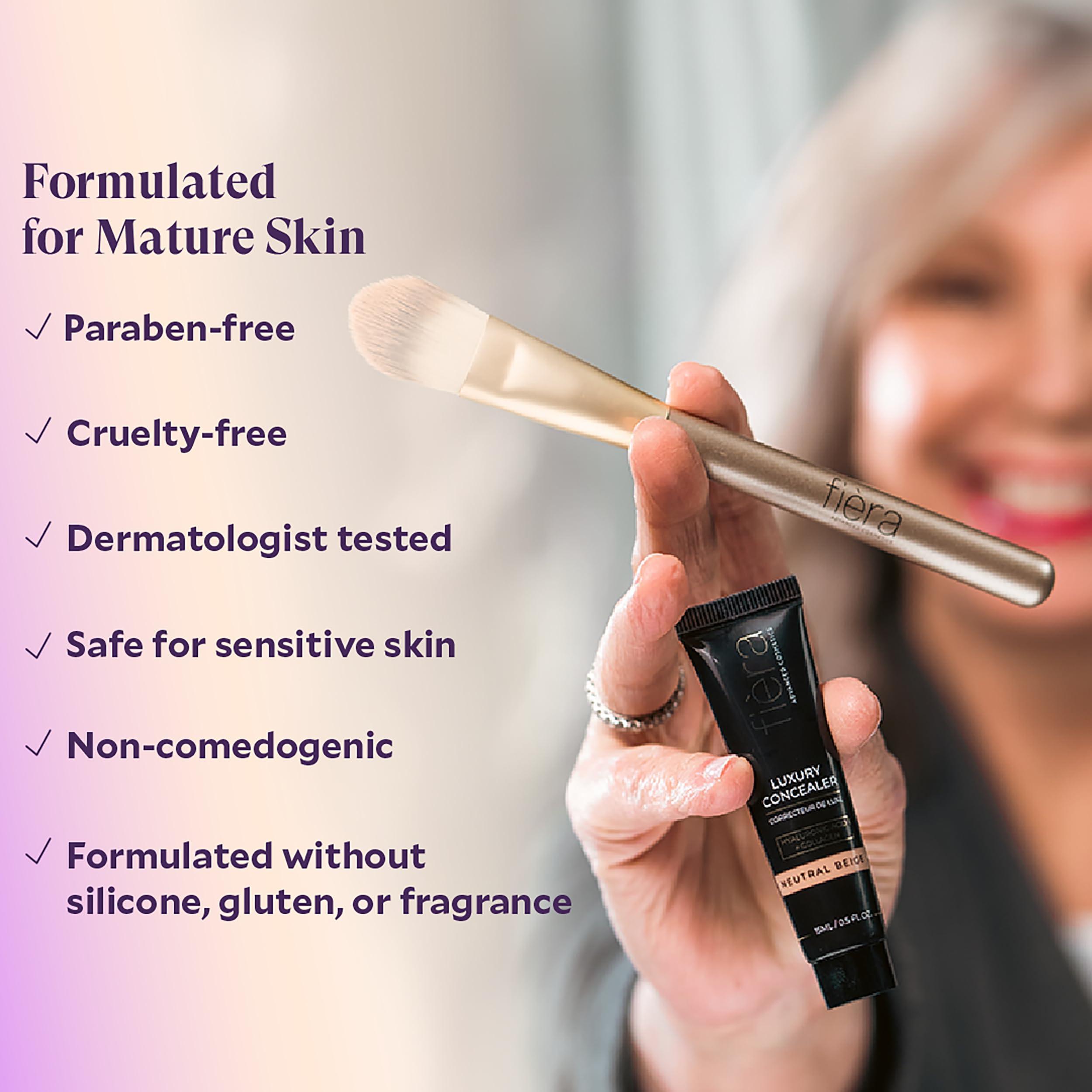 FIRA Fira Luxury Concealer & Foundation with Anti-Aging Ingredients - Full Coverage for Dark Circles, Wrinkles, Fine Lines, and Spots, All-Day Wear For Mature Skin - Sand, 0.5 FL. OZ. / 15 ML