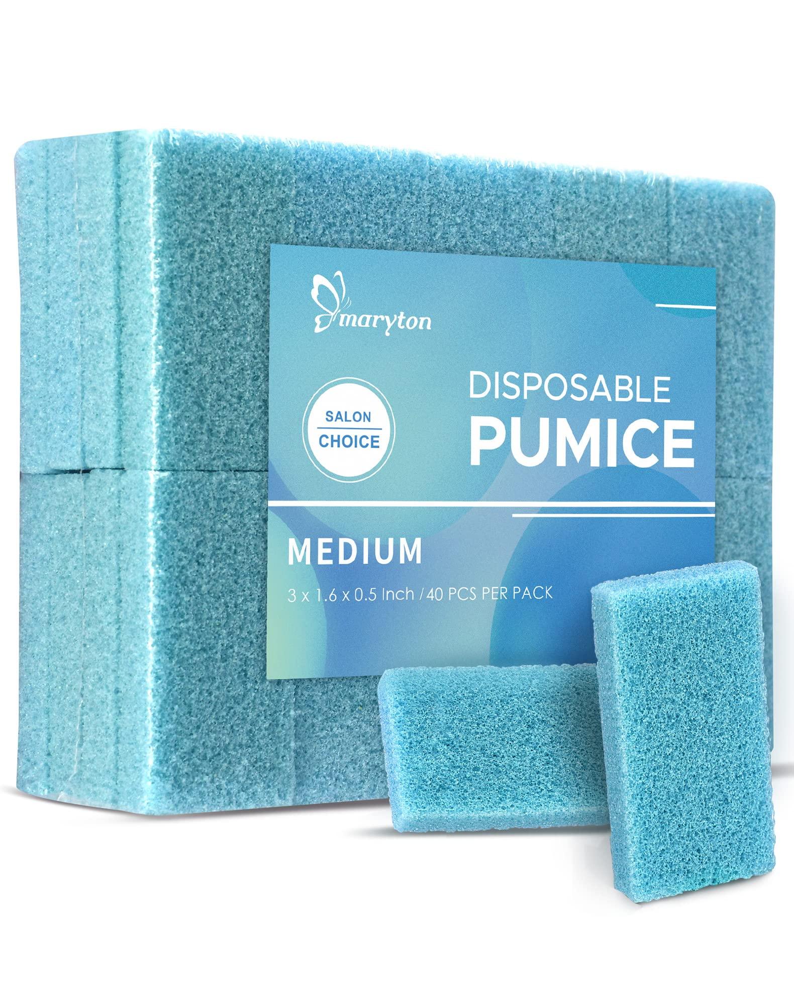 MARYTON Maryton Disposable Foot Scrubber Pumice Pads, Pedicure Pumice Stone Dead Skin Callus Remover for Feet, 40Pcs (Blue Medium Coarse)
