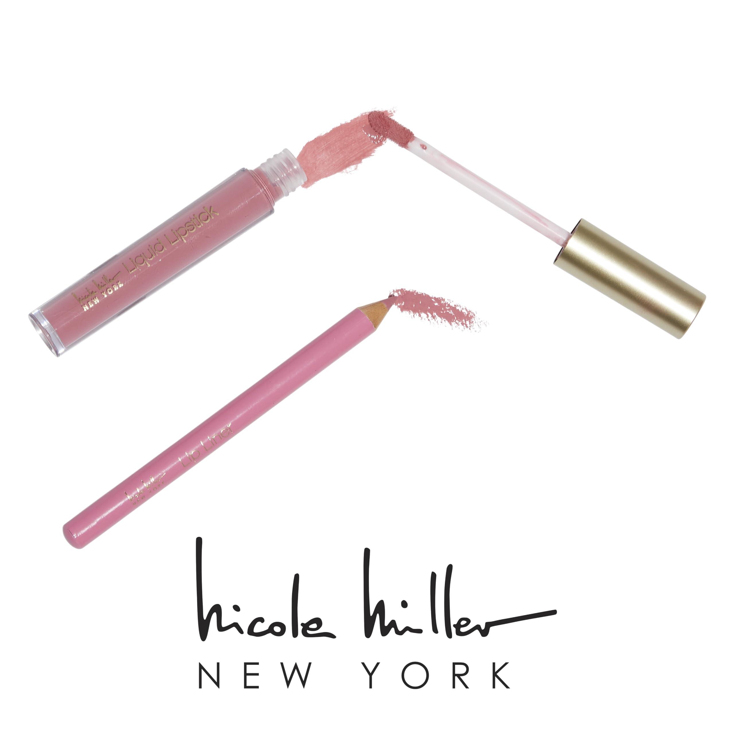 Nicole Miller New York Nicole Miller Liquid Lipstick & Liner Collection | 6 Piece Set | 3 Liquid Lipsticks & 3 Lip Liners in Various Shades for Stunning, Long-lasting