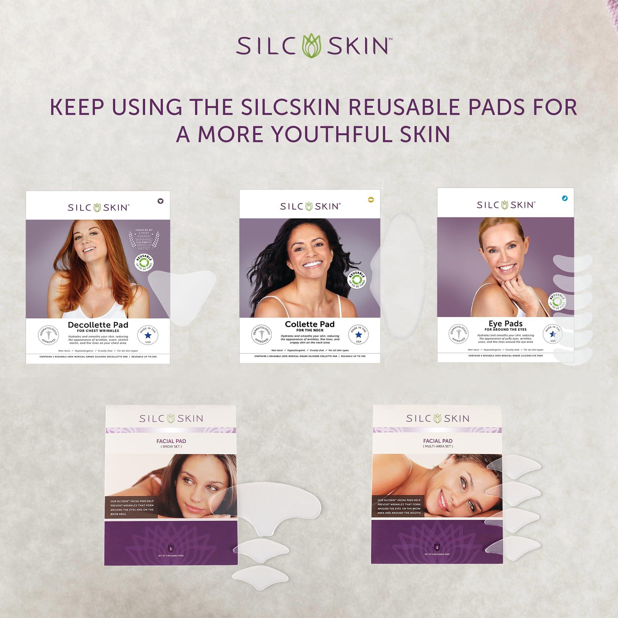 Silc Skin Silc Skin Complete Chest & Neck Care Set - Decollette Pad and Collette Pad - Reusable Medical-grade Neck and Chest Wrinkle Patches - 30 Day Supply