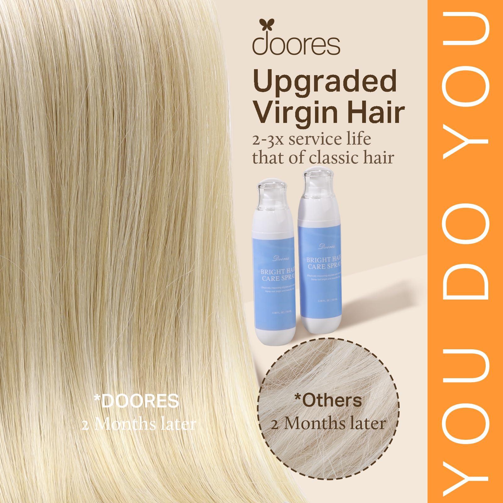 DOORES DOORES U Tip Hair Extensions Real Human Hair, 18 Inch 50g/50s, Dark Blonde Highlighted Bleach Blonde Invisible Human Hair Extensions for daily wearing