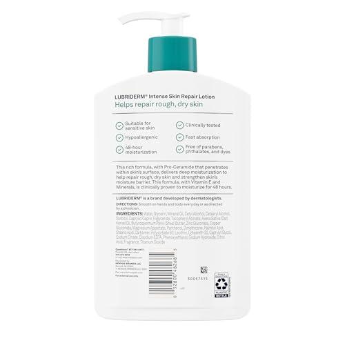 Lubriderm Lubriderm Intense Dry Skin Repair Lotion with Hydrarelease Technology for Repair of Rough, Dry Skin, Fast Absorbing Intensely Hydrates to Restore Dry Skin, 16 fl. oz