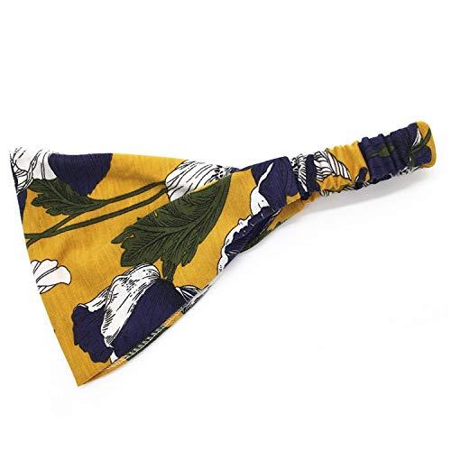Bohend Bohend Boho Headband Wide Flower Boho Bandeau Headwear Travel Stretchy Cotton Elastic Yoga Athletic Hair Accessories for Women and Girls (B)