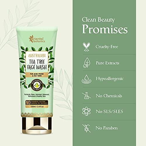 Oriental Botanics Oriental Botanics Australian Tea Tree Face Wash 100ml | For Acne Prone & Oily Skin, No SLS and Paraben