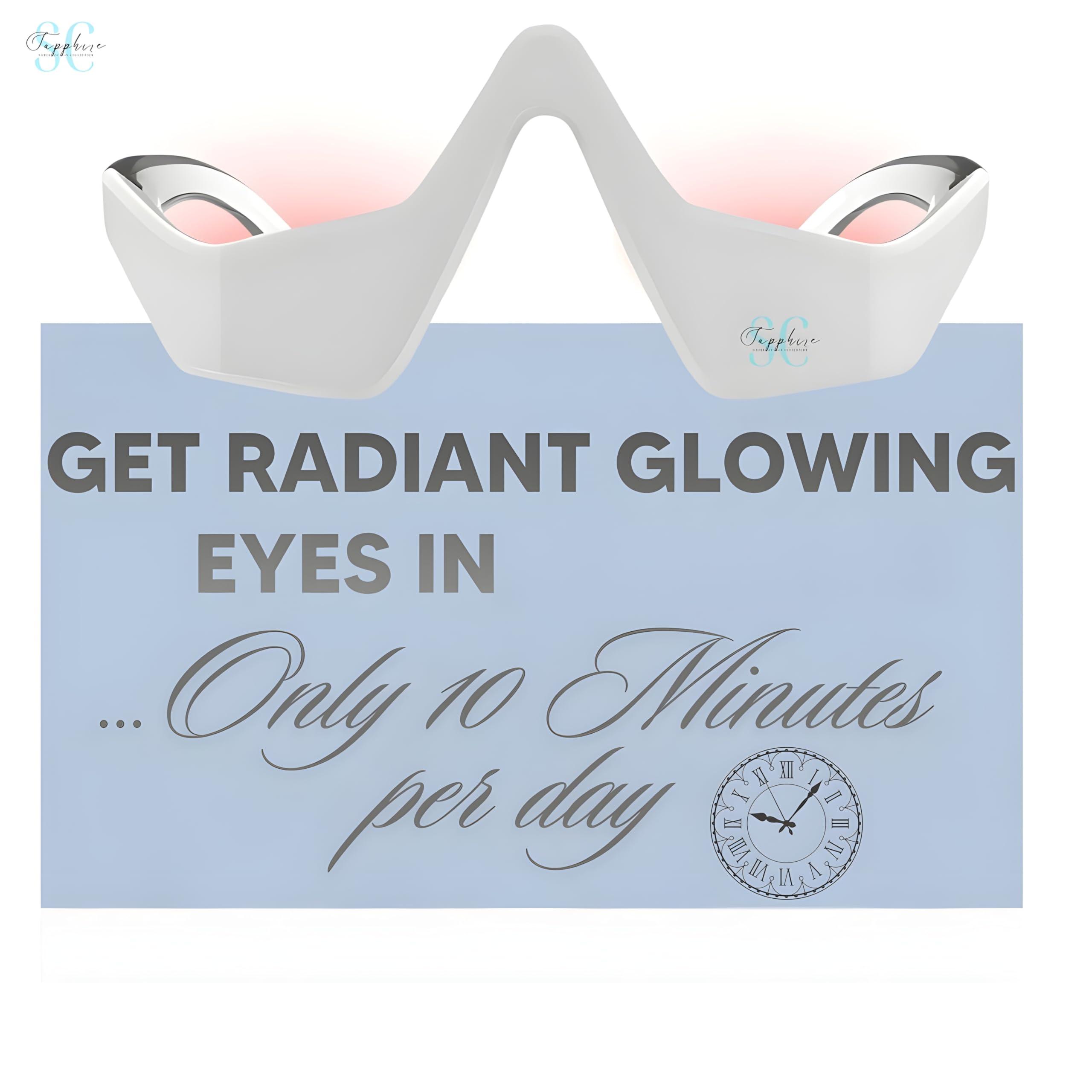 SC Sapphire Gorgeous Skin Collection Skin Care Red Light Therapy Glasses Specifically for Dark Circles and Under Eye Bags - Intense Microcurrent Eye Masks for Dark Circles and Puffiness - Anti Aging Brightening Glasses [1pair]