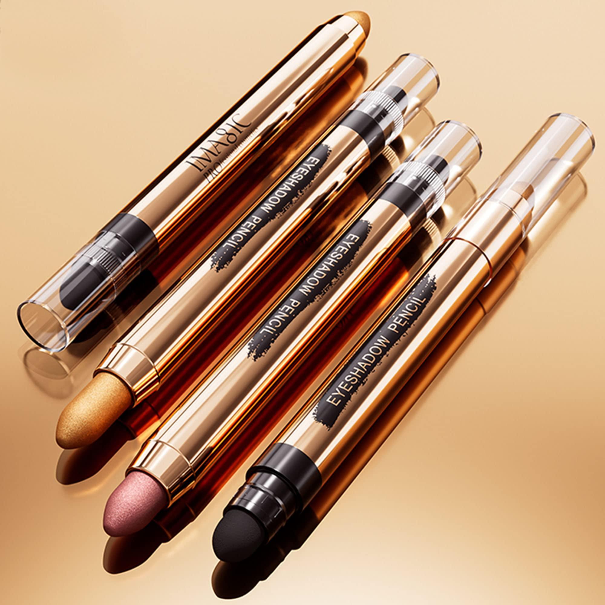 Wismee Wismee Eyeshadow Stick, Dual-end Matte And Shimmer Cream Eyeshadow Stick, Pearl White Champange Brightener Stick Highlighter Makeup Pencil Christmas Birthday Gift for Women (CHAMPAGNE)