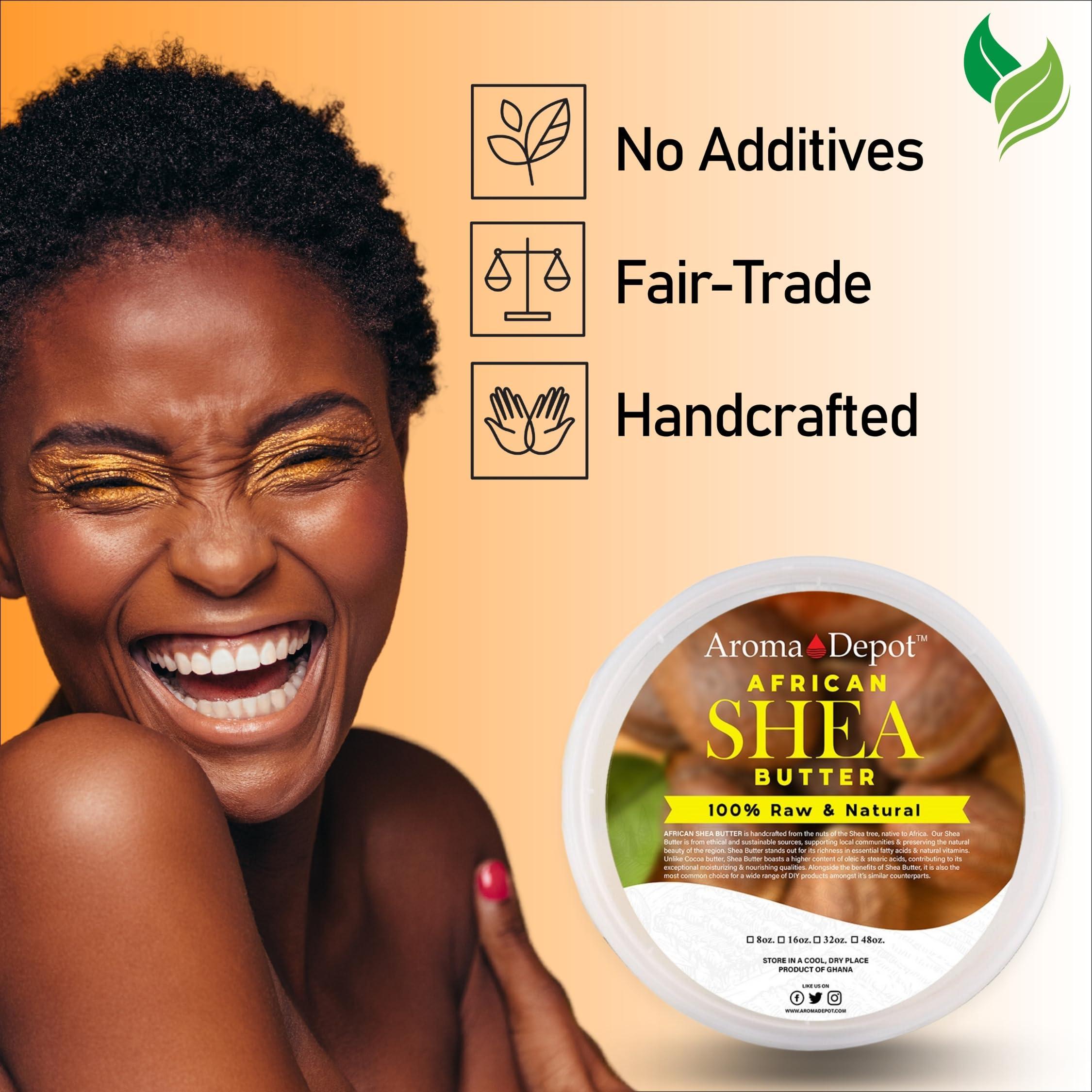 Aroma Depot Aroma Depot Raw African Shea Butter 10 lb. Yellow Grade A 100% Pure Natural Unrefined Fresh Moisturizing, Ideal for Dry and Cracked Skin. Can be use in Body, Hair, and Face.