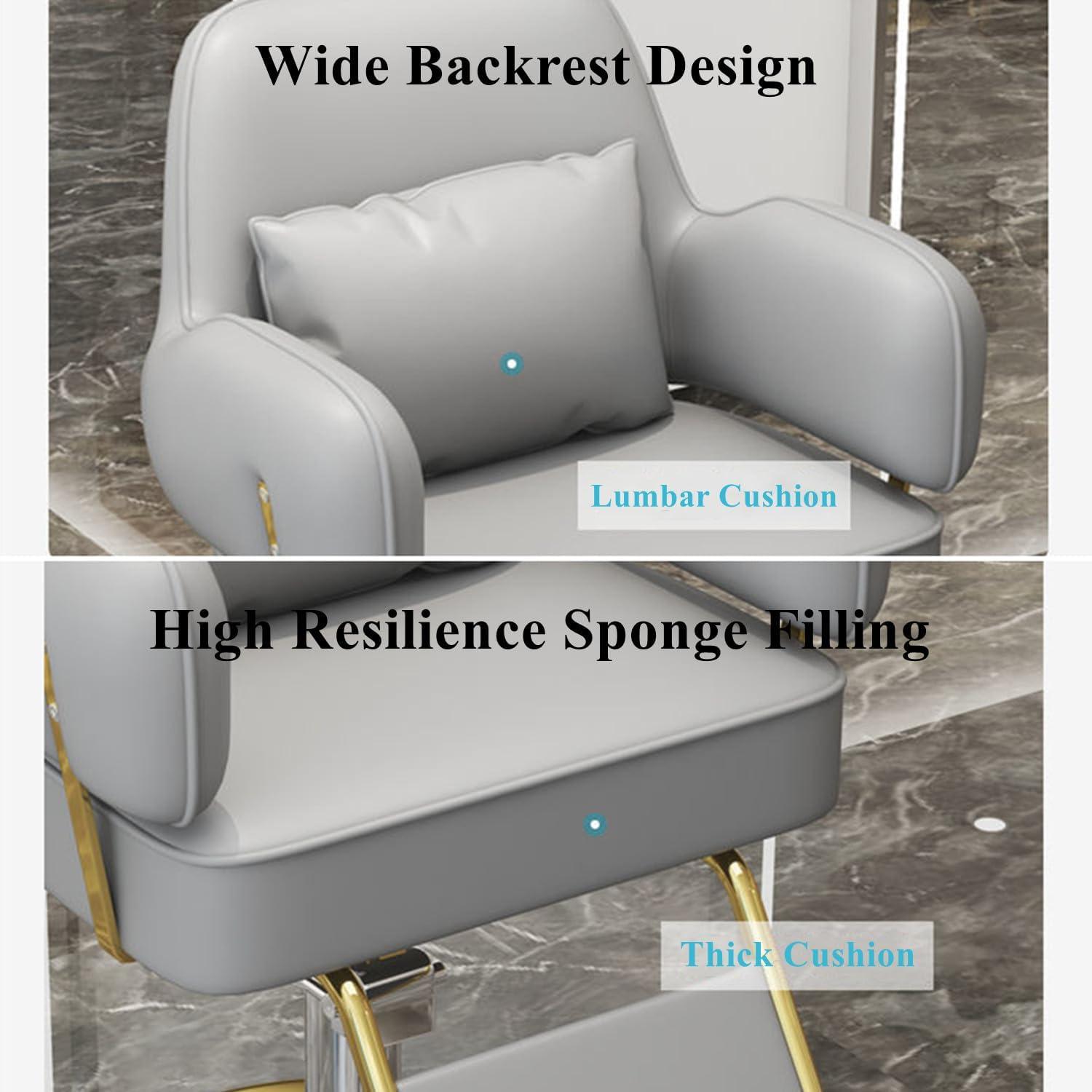 YHGTDJEDPO YHGTDJEDPO Barber Chair Reclining Salon Chair for Hair Stylist, Height Adjustable Hair Salon Chair with 360 Degrees Rolling Swivel,Multi-Function Shampoo Tattoo Chair,03