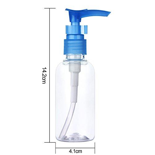 Hotop Transparent Travel Bottles Pump Bottle Lotion Dispenser Bottle, 4 Pieces (100 ml)
