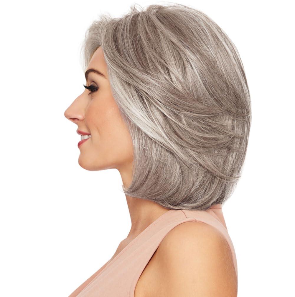 Raquel Welch Raquel Welch Upstage Natural Looking Smooth Mid-length Wig By Hairuwear, Petite Cap 21 Inch, RL119 Silver & Smoke