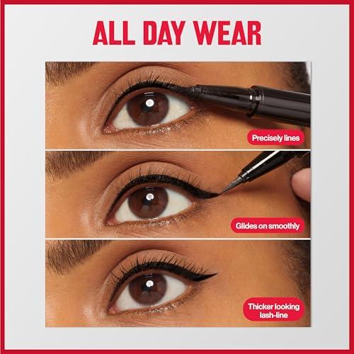 REVLON REVLON ColorStay Lash Serum + Liner, Waterproof Eyeliner, Valentine\'s Day Makeup Gifts for Women, Healthier Looking Eyelashes, Smudge-Proof Flexible Brush Tip, 001 Blackest Black