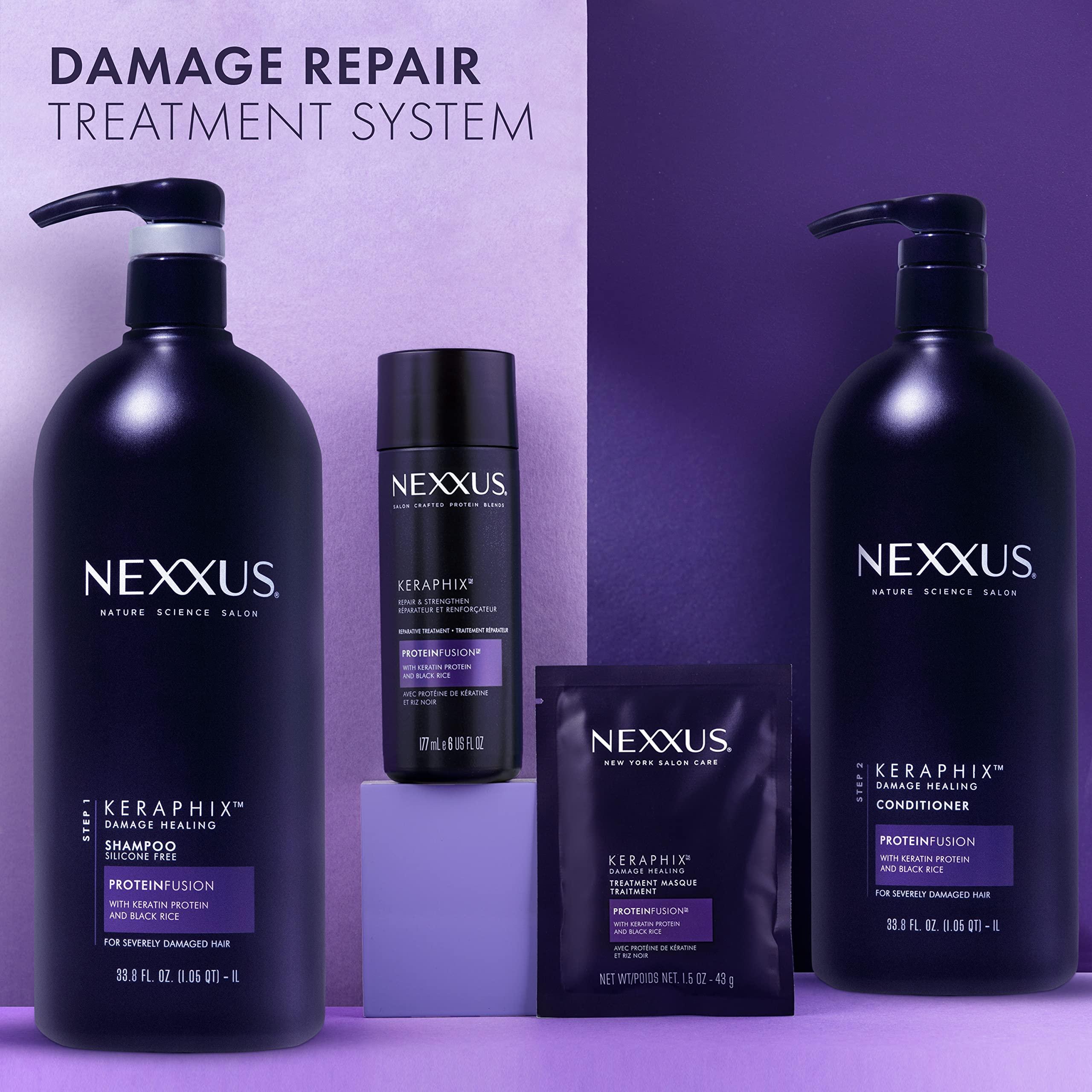 Nexxus Nexxus Keraphix Shampoo With ProteinFusion for Damaged Hair Keratin Protein, Black Rice, Silicone-Free 33.8 oz