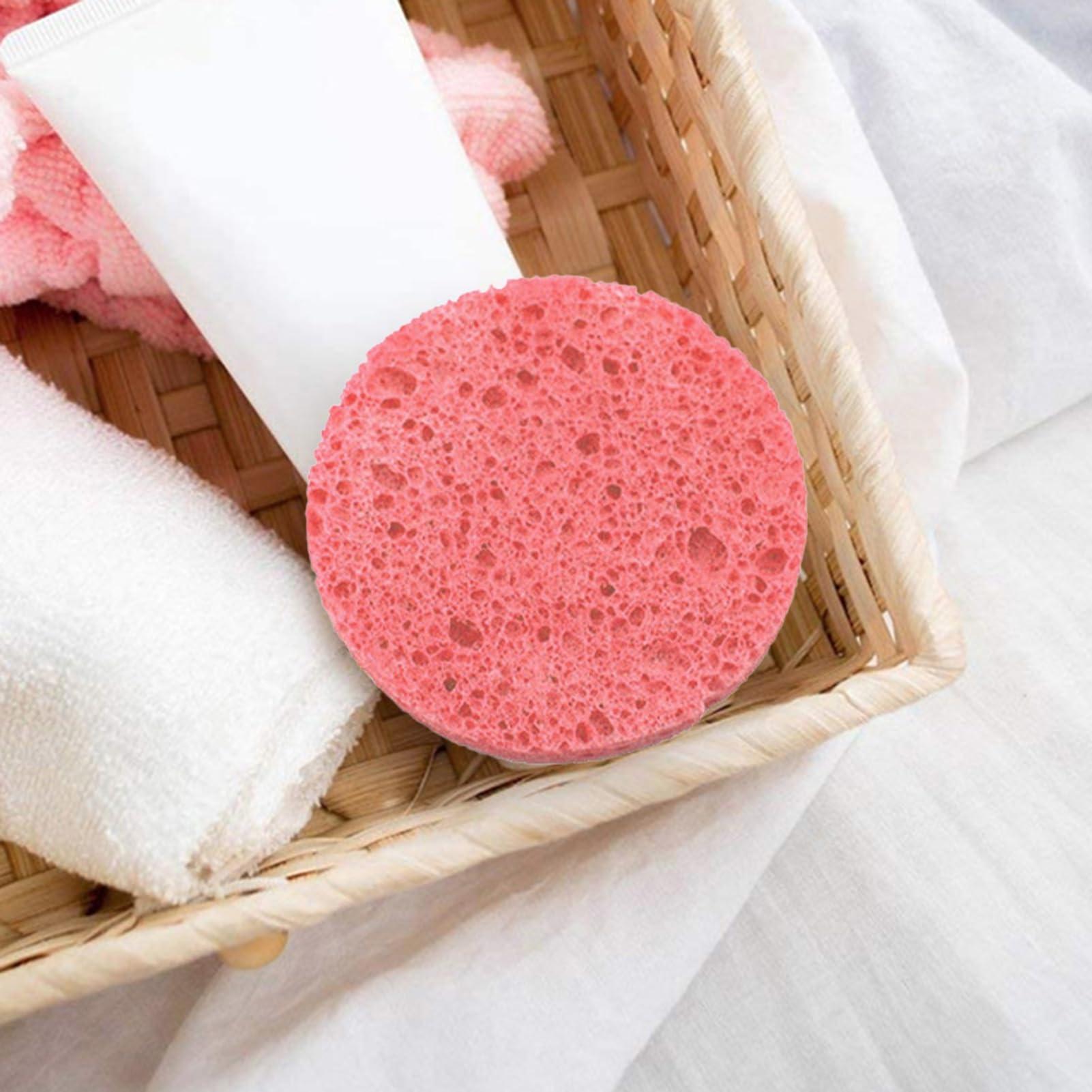 jyibinee jyibinee Soft Face Sponge Exfoliating 10pcs Reusable Kit Round Absorbent Compressed Natural Makeup Removal Spa Cleansing Pink 8 cm