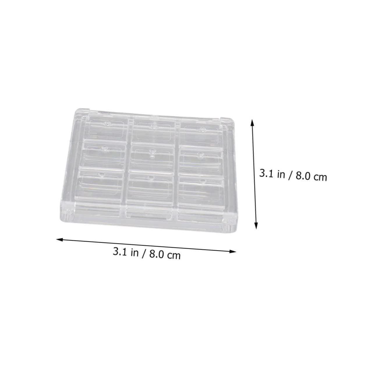 Healeved Healeved 3pcs Boxes Eye Shadow Box Clear Makeup Case Eyeshadow Sub Container Makeup Tray Sheer Lipstick Travel Container Loose Powder Containers Empty Blush White Pp Square Makeup Powder