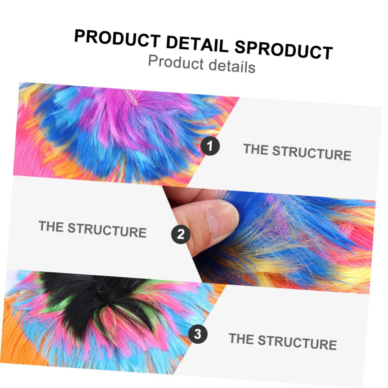 Abaodam Abaodam 2pcs Cockscomb wig halloween cosplay wig Cockscomb Hair Party Prop novelty synthetic wigs Cosplay Costume Wig clown punk clothes for men party wig the pet