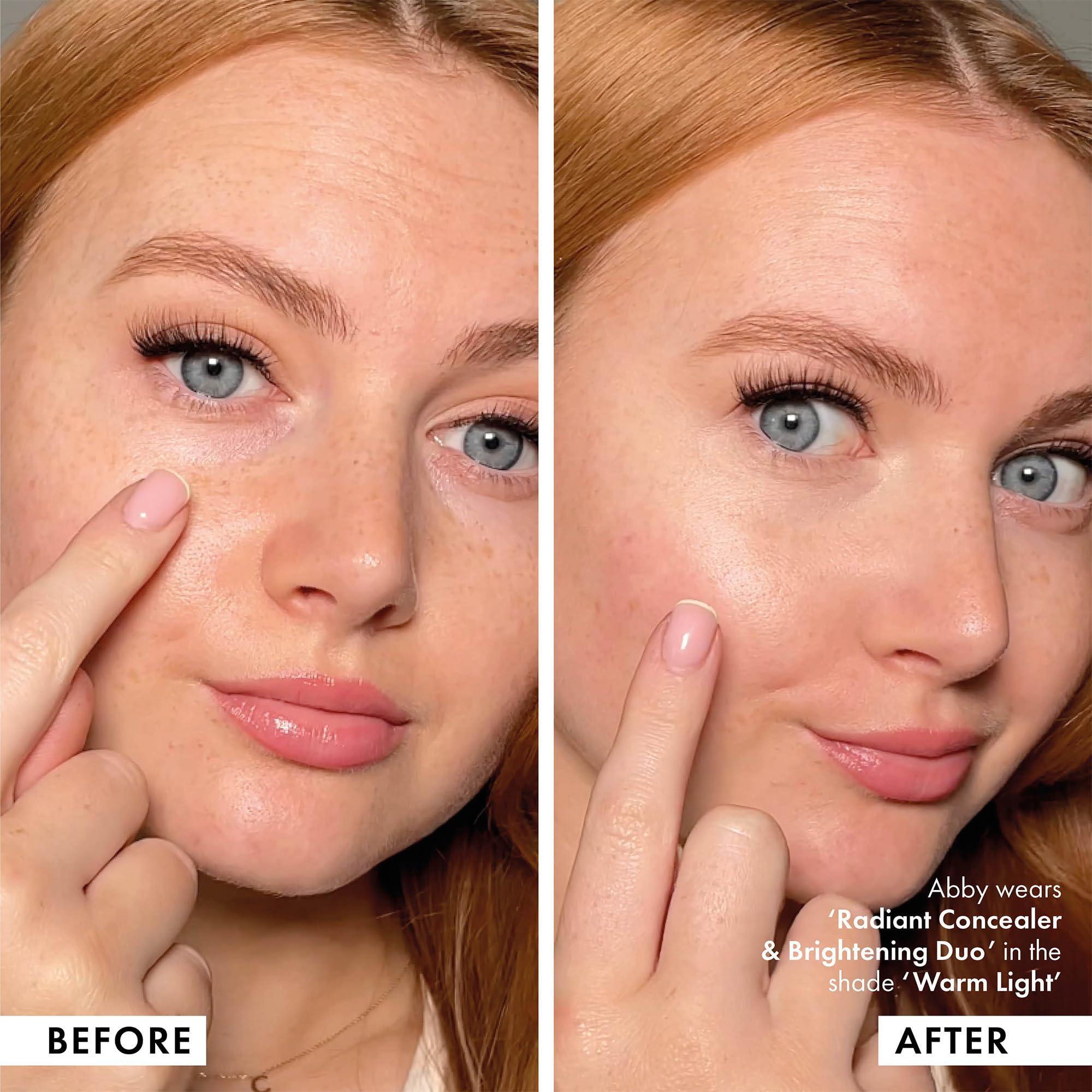 ICONIC LONDON ICONIC LONDON Radiant Concealer & Brightening Duo | Creamy Liquid + Brightening Crayon Dual Ended Concealer, Cruelty Free, Vegan Makeup (Warm Light) 0.08 oz