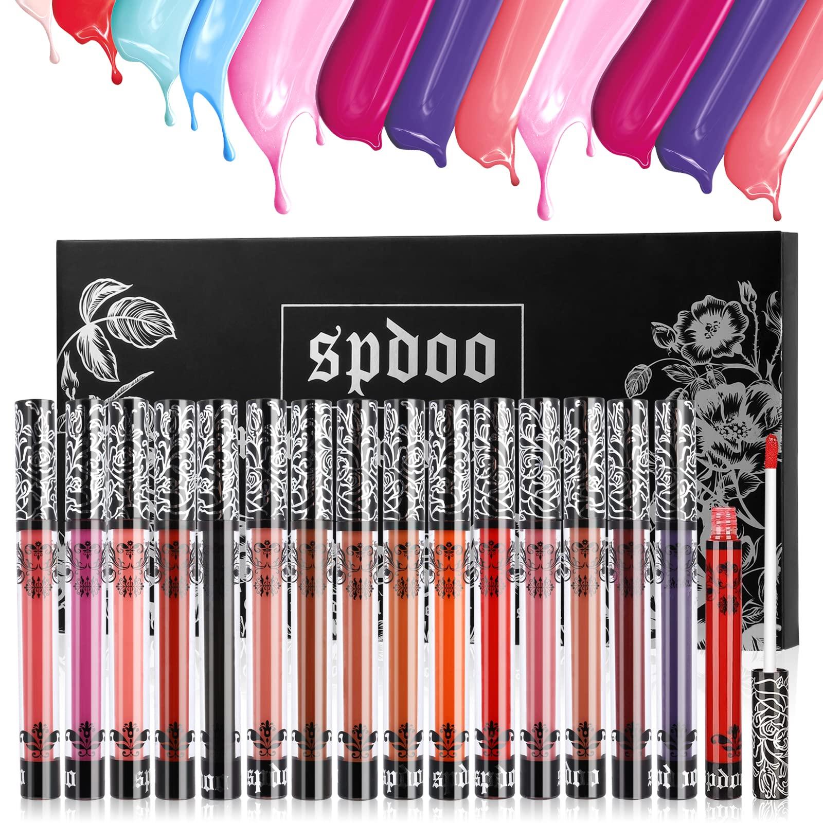 Spdoo Spdoo 15Pcs Matte Liquid Lipstick Set, Waterproof Long Lasting Non-Stick Cup Labiales Mate, Lip Gloss Sets Lipstick for Women Gift