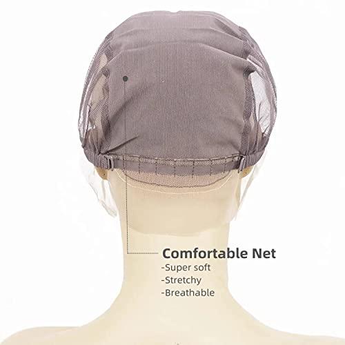Lunarie 13x4 Lace Front Wig Cap for Making Wigs with Adjustable Straps Breathable Transparent Swiss Lace Medium Size Glueless Weaving Cap Wig Base for Ventilating or Knotting