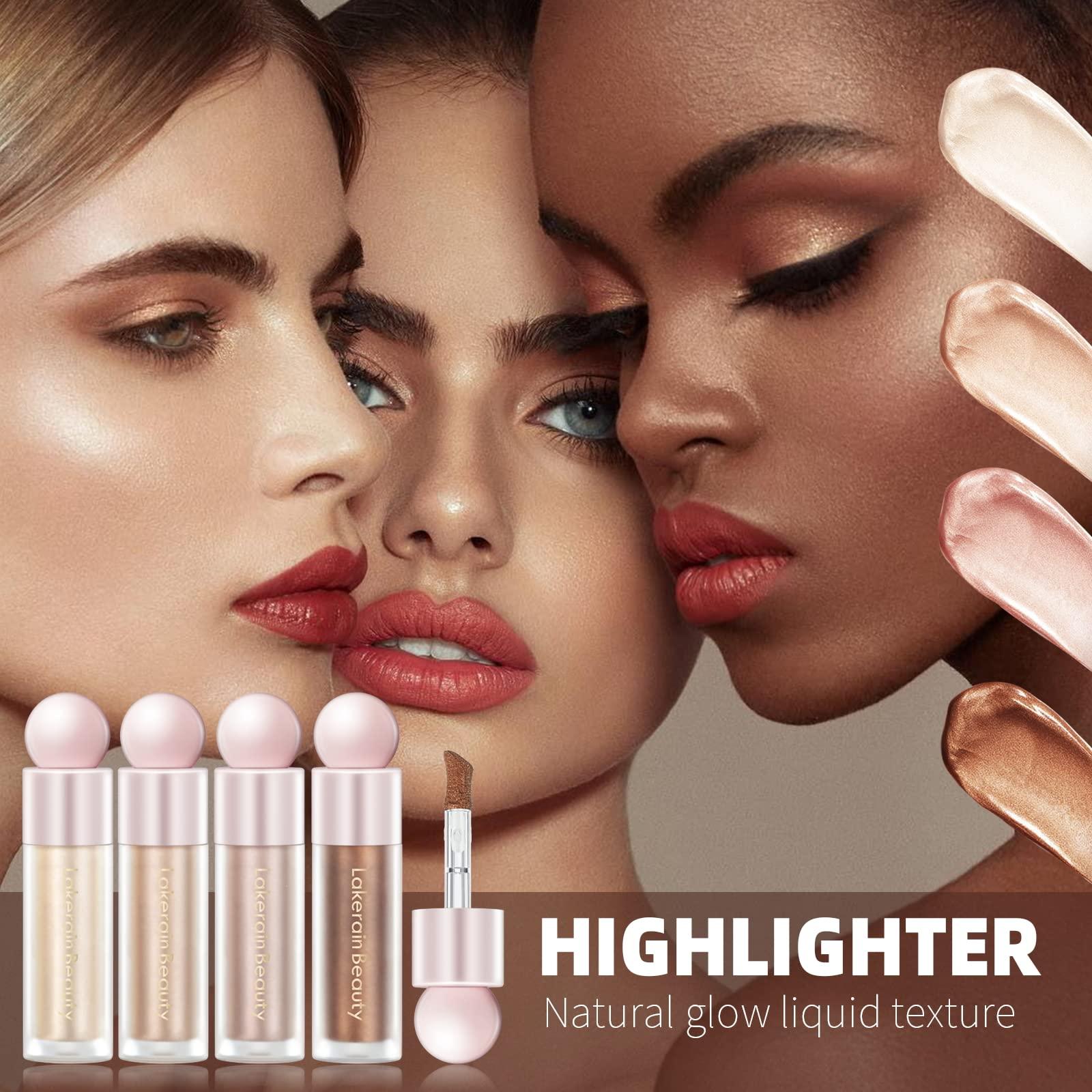 BEFIVECOK BEFIVECOK Liquid Highlighter Makeup, Natural Silky Shimmer Finish Liquid Face Highlighter, Highly Pigmented, Lightweight, Blendable, Soft Cream Highlighter For Face (#03 Rose Gold Shimmer)