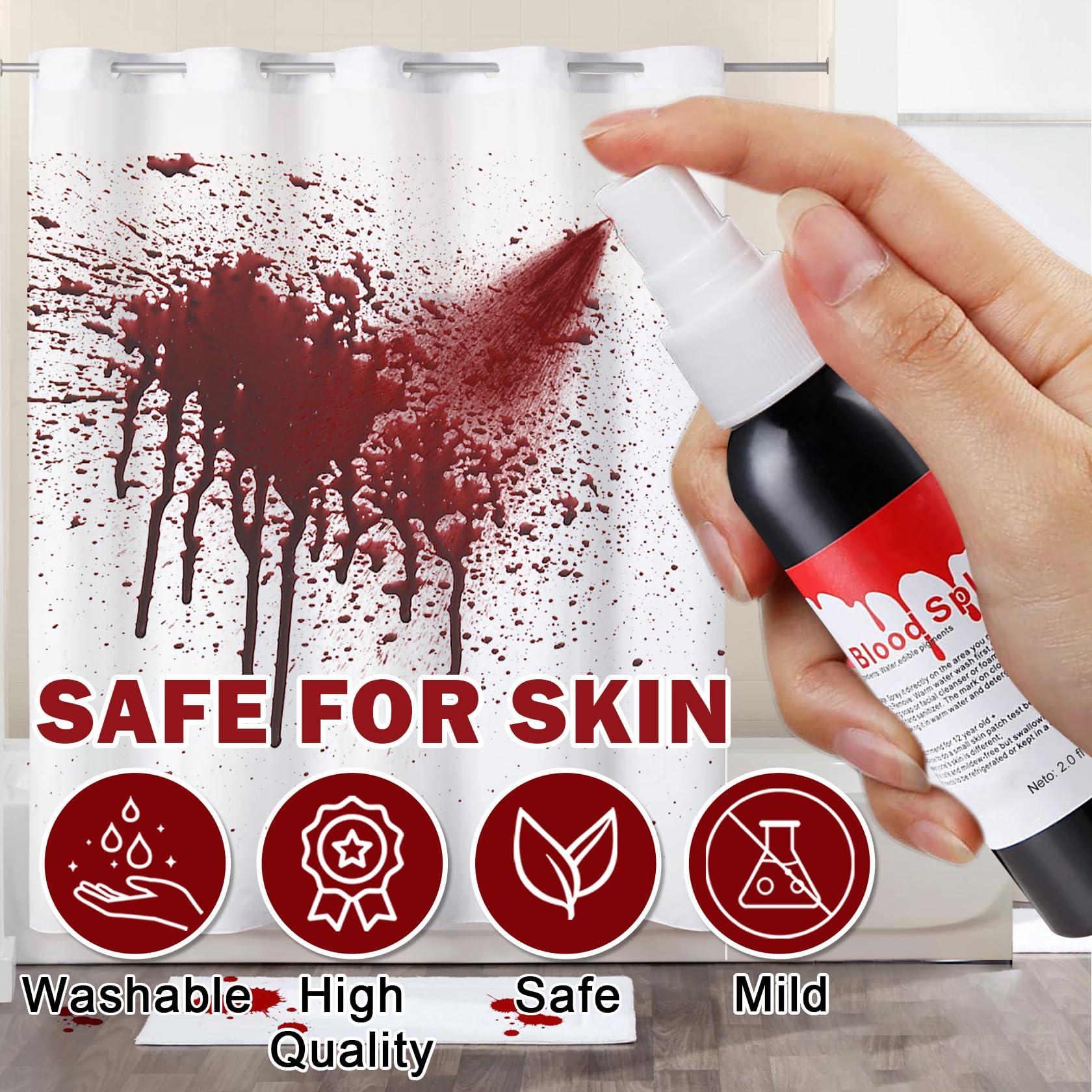 LZXLUKGIR LZXLUKGIR Halloween Fake Blood Spray,Washable Fake Blood for Clothes Face,Realistic Fake Blood Makeup for Halloween Fake Blood Sfx Makeup Zombie Vampire Makeup,Vegan Cruelty-free