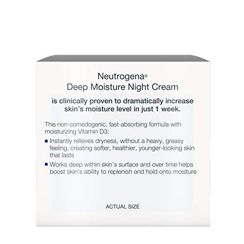 Neutrogena Neutrogena Deep Moisture Night Cream with Glycerin & Vitamin D3, Facial Moisturizer for Dry Skin with Shea butter, Glycerin, Vitamin D3, Non Greasy & Non Comedogenic, 2.25 oz