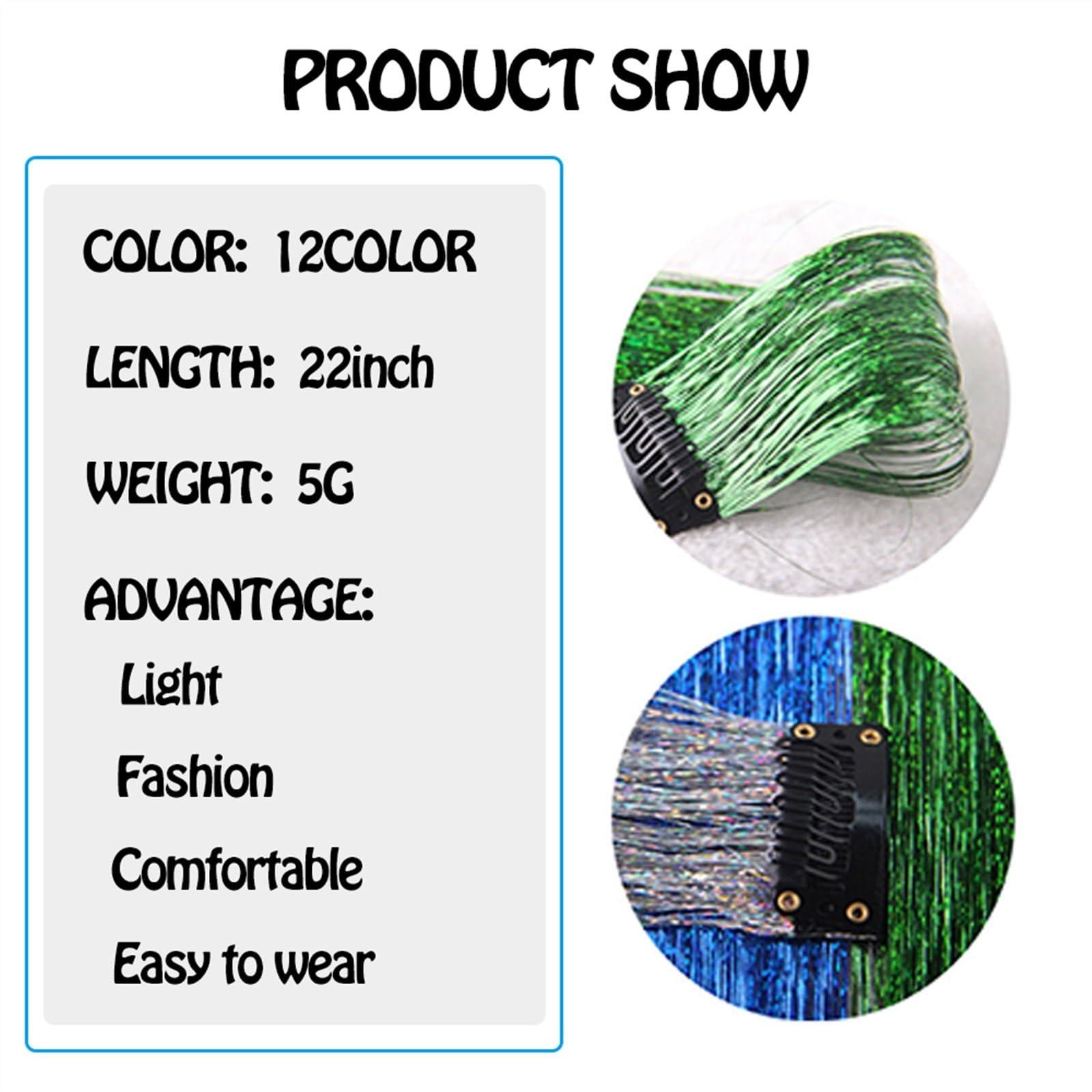 YUXING1205 Hair Extensions Clip In Hair Extensions Colored Hair Extensions 22Inch Straight Color Clip in on Hair Extension Rainbow Party Highlights Synthetic Hairpiece for Girls Hair Extensions Clip in ( Color :