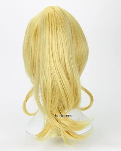 ZZMQ ZZMQ LoveLive! Love Live Eli Ayase Cosplay Wig Golden Clip Ponytail Heat Resistant Synthetic Hair Wig + Wig Cap