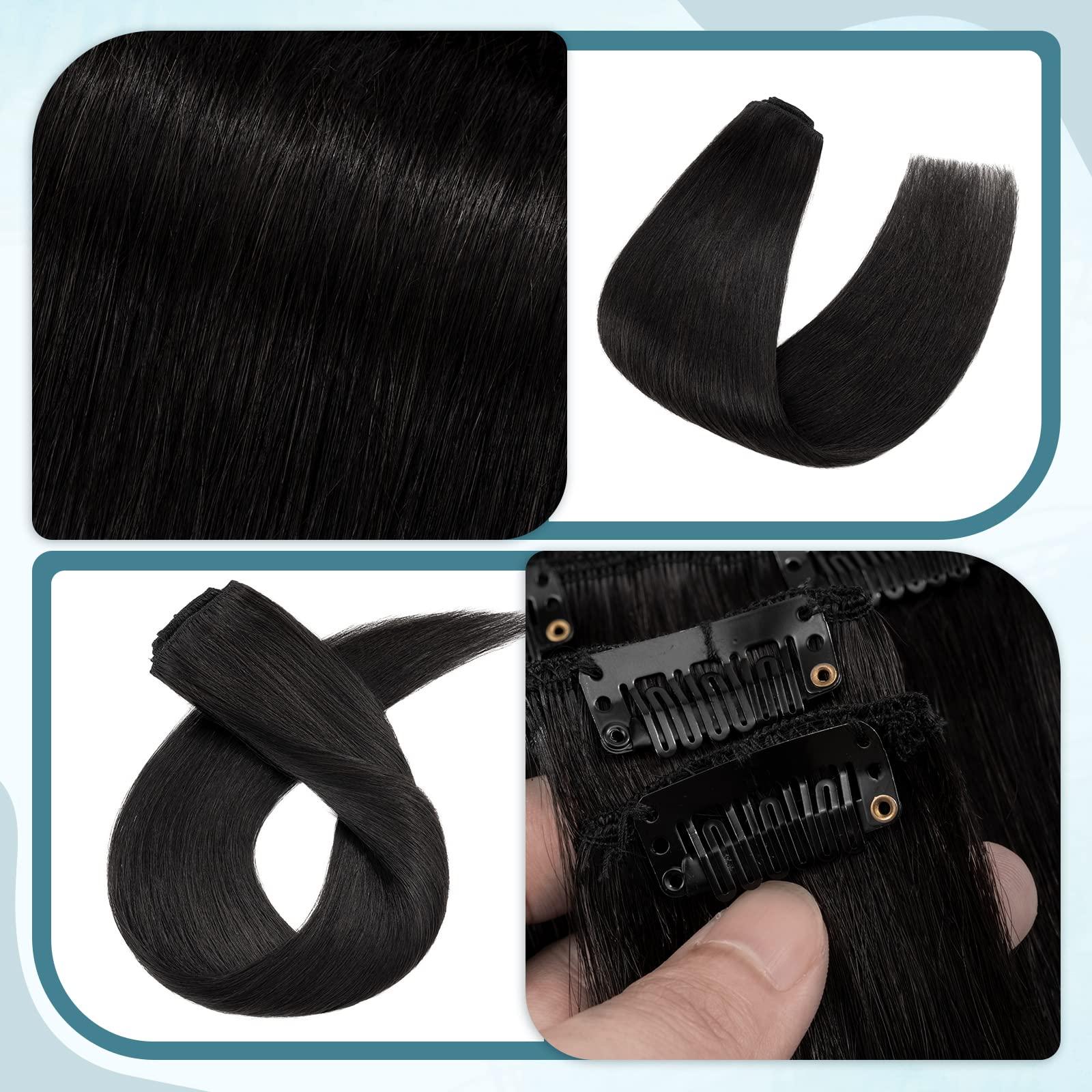 Benehair Benehair Human Hair Clip in Extensions Real Black Hair Extensions for Women Long Straight Remy Natural Full Head 8pcs No Tape No Glue 18 Inch #1 Jet Black