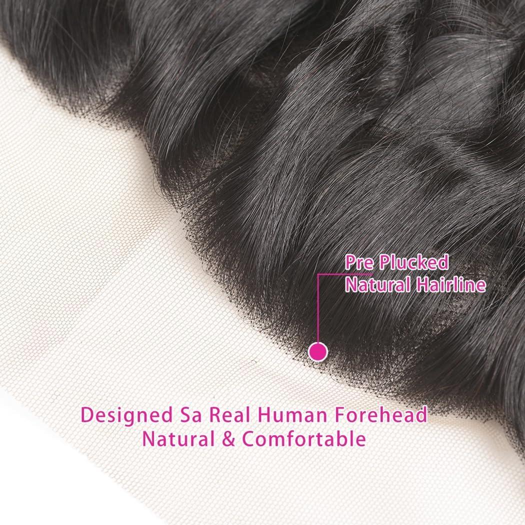 Odir Odir 13x4 Lace Frontal Deep Wave Human Hair 180% Density Unprocessed 9A Deep Curly Virgin Hair 13x4 Ear to Ear Lace Closure Frontal with Baby Hair Natural Color 10 Inch