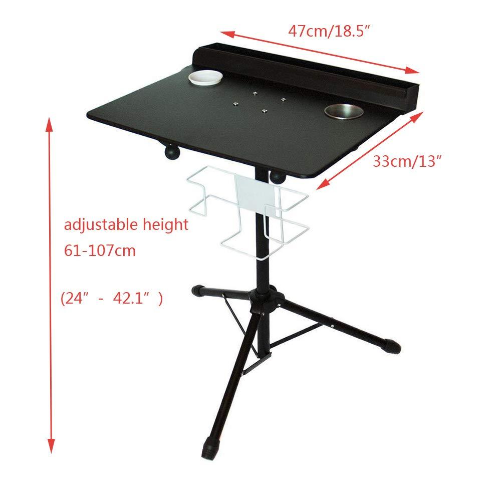 DNYSYSJ Mobile Tattoo Workstation Stand, 61-107cm Height Adjustable Tattoo Display Stand Large Tattoo Tray Salon Instrument Tattoo Table Paint Table