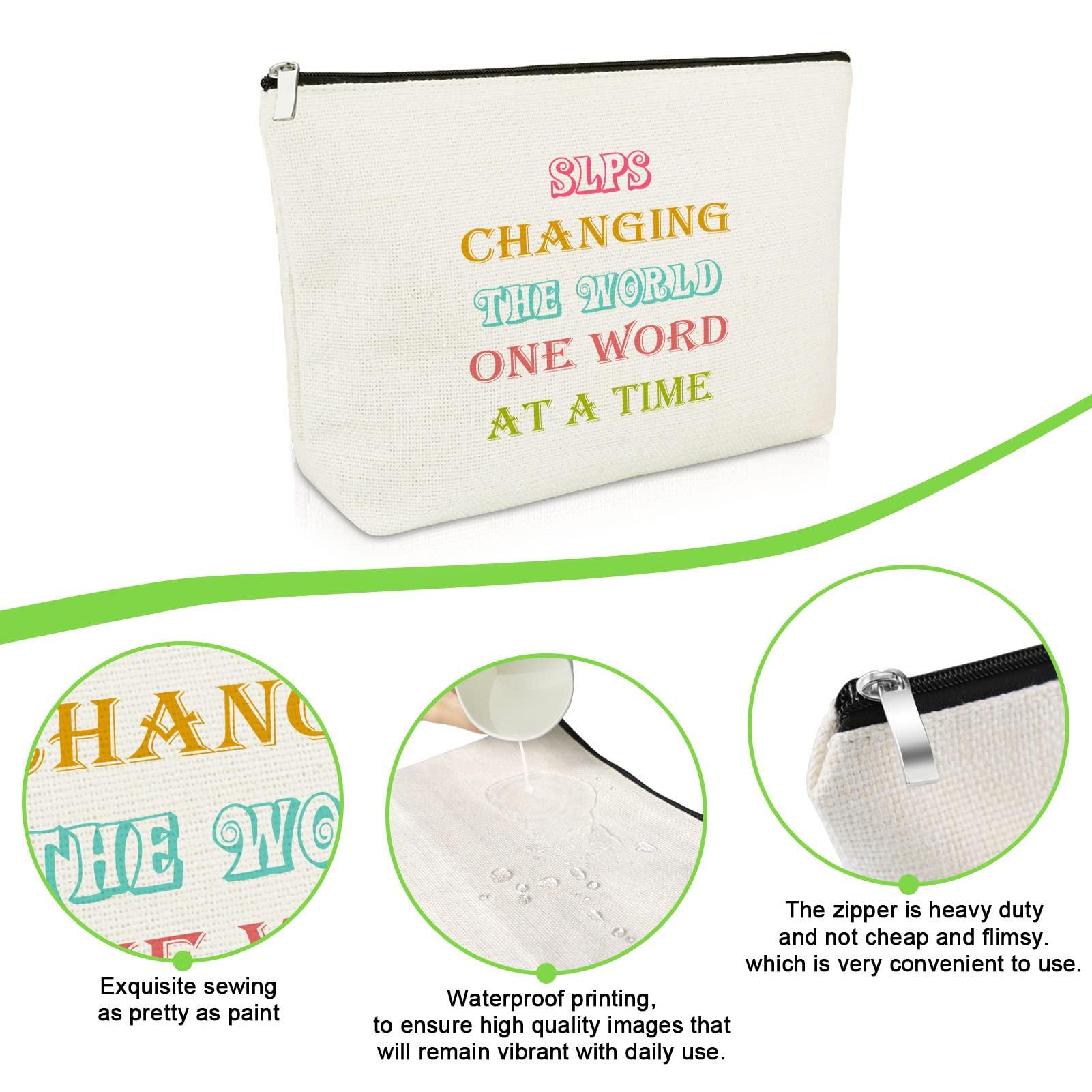 Gevody Speech Therapist Gifts Makeup Bag Therapist Appreciation Gifts Psychology Gifts for SLP Women Cosmetic Bag Birthday Gift for Friend Therapy Gifts Travel Pouch Thank You Gift Graduation Gift