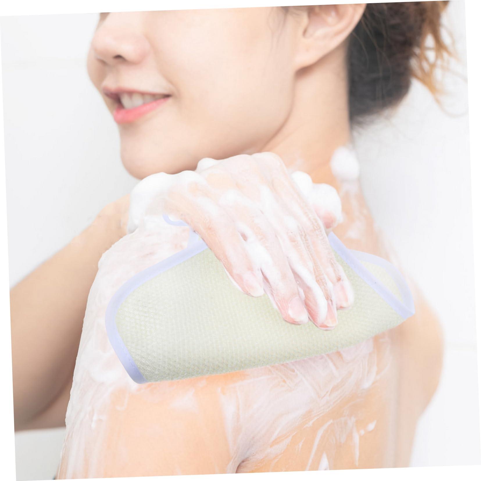 BCOATH BCOATH 4pcs Exfoliating Wash Cloths for Showering Dual Sided Body and Face Scrubber Soft Weave Bath Towels for Men and Women Beige Exfoliating Washcloths for Smooth Skin