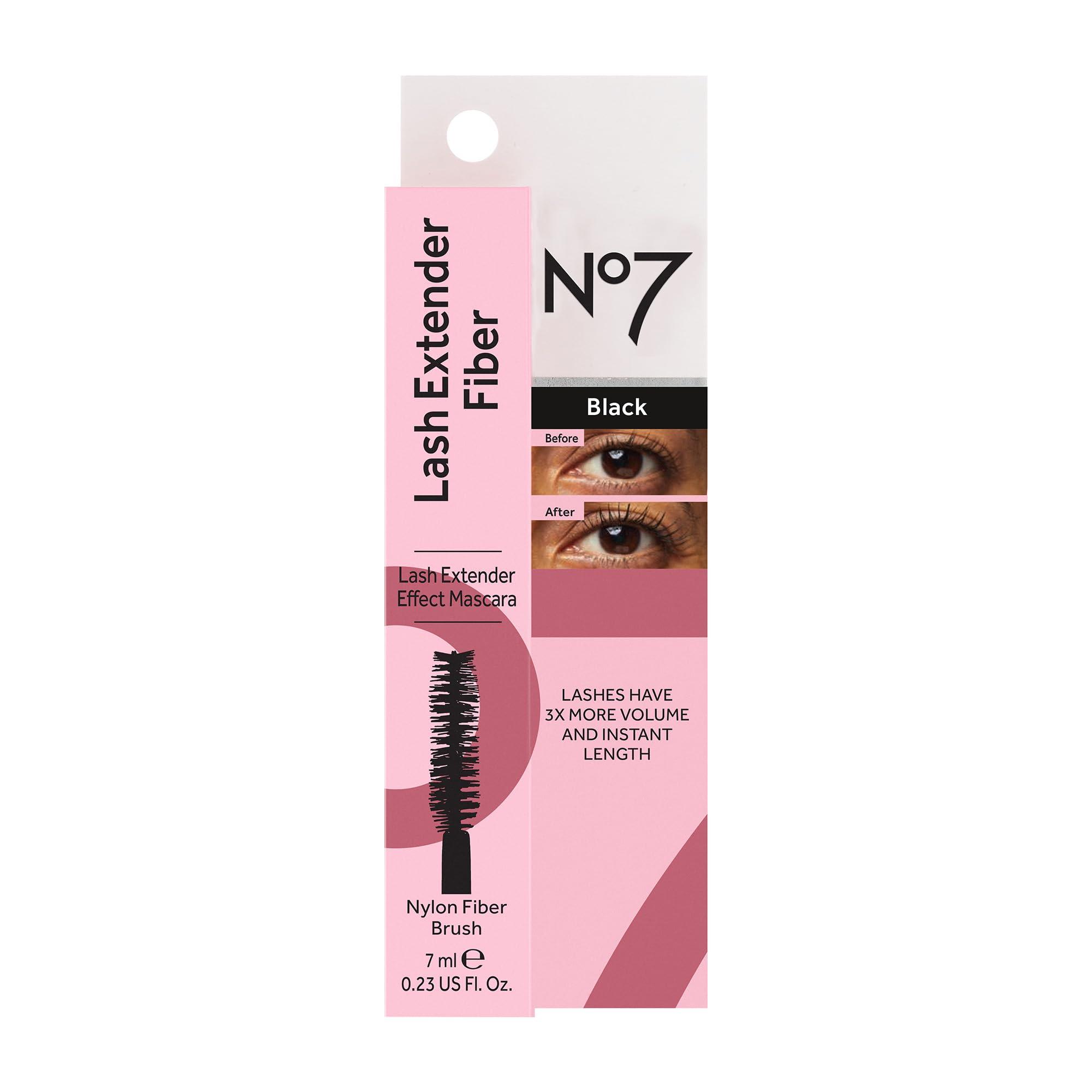 No7 No7 Lash Extender Fiber Mascara - Black - Clump-Free Lash Lengthening Mascara for Adding Volume & Length to Eyelashes (7ml)