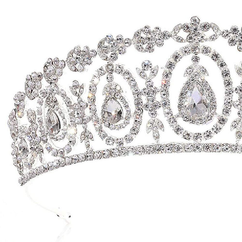 Beaupretty 1PC Baroque Bridal Crown Rhinestone Crystal Crown Tiara Birthday Crown Pageant Hair Accessories Wedding Hair Accessories for Women (Silver Rhinestone)