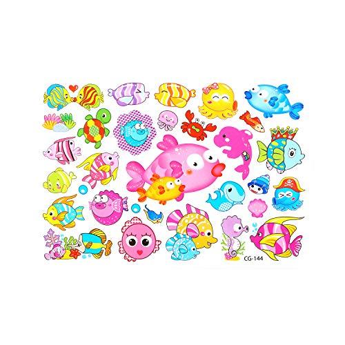 BETTERLINE Kids Temporary Tattoos - More than 120 Easy-to-Use Tattoos for Children (Assorted - 6 Sheets)