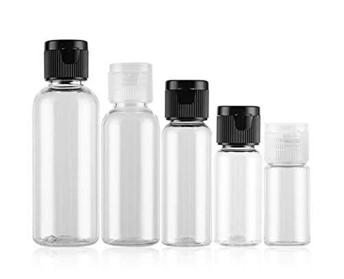 ericotry 12PCS 30G 30ml 1oz Clear Empty Plastic Sample Flip Cap Bottle Pot Vial Jar Perfect for Makeup Emollient Water Shower Gel Emulsion Liquid Comestic Containers