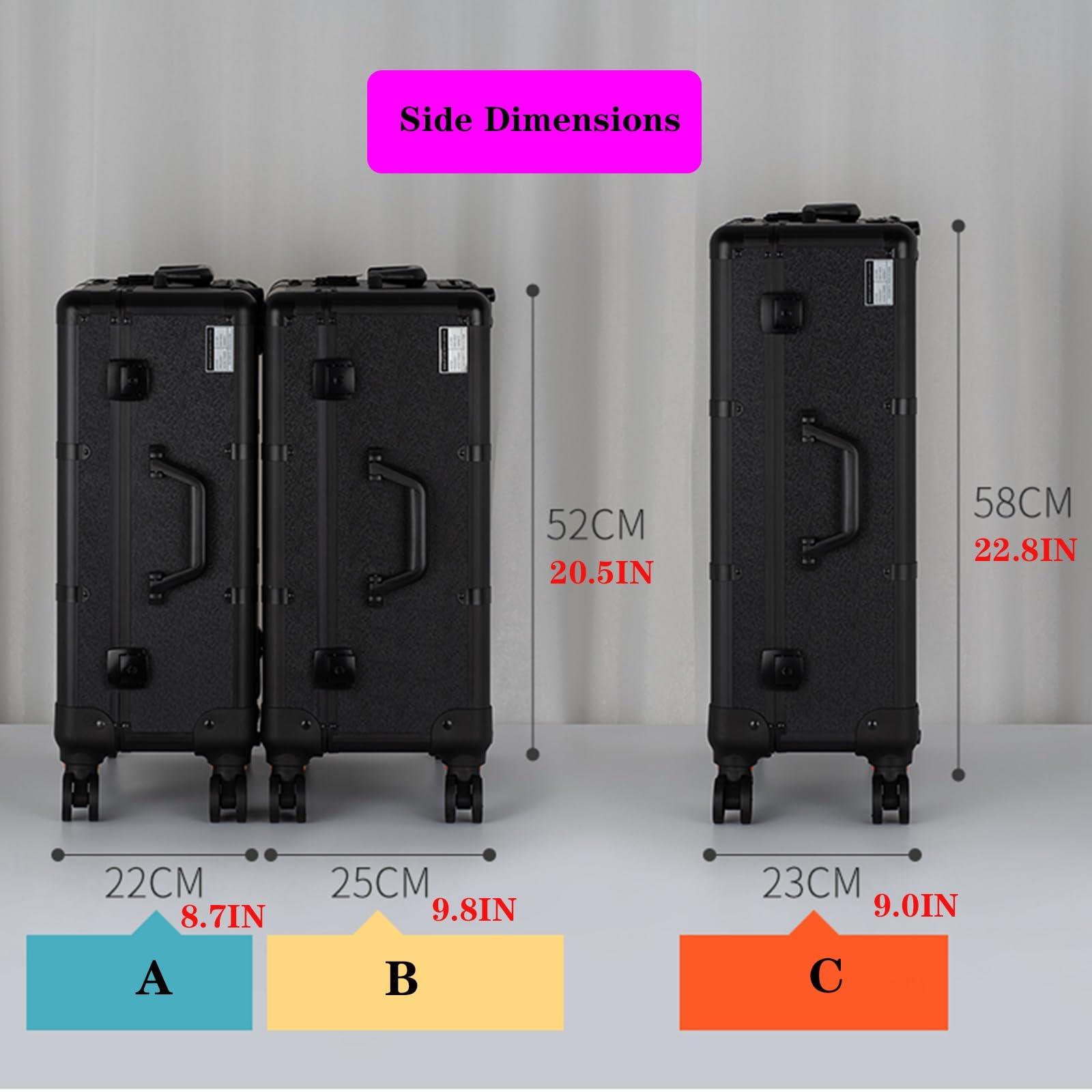 ROFBIHG Rolling Makeup Case Train Case Cosmetic Trolley, Cosmetology Case on Wheels Beauty Travel Case Rolling Cosmetic Organizers, Makeup Organizer for Vanity, Make up Organizers Storage ( Size : B(With shel