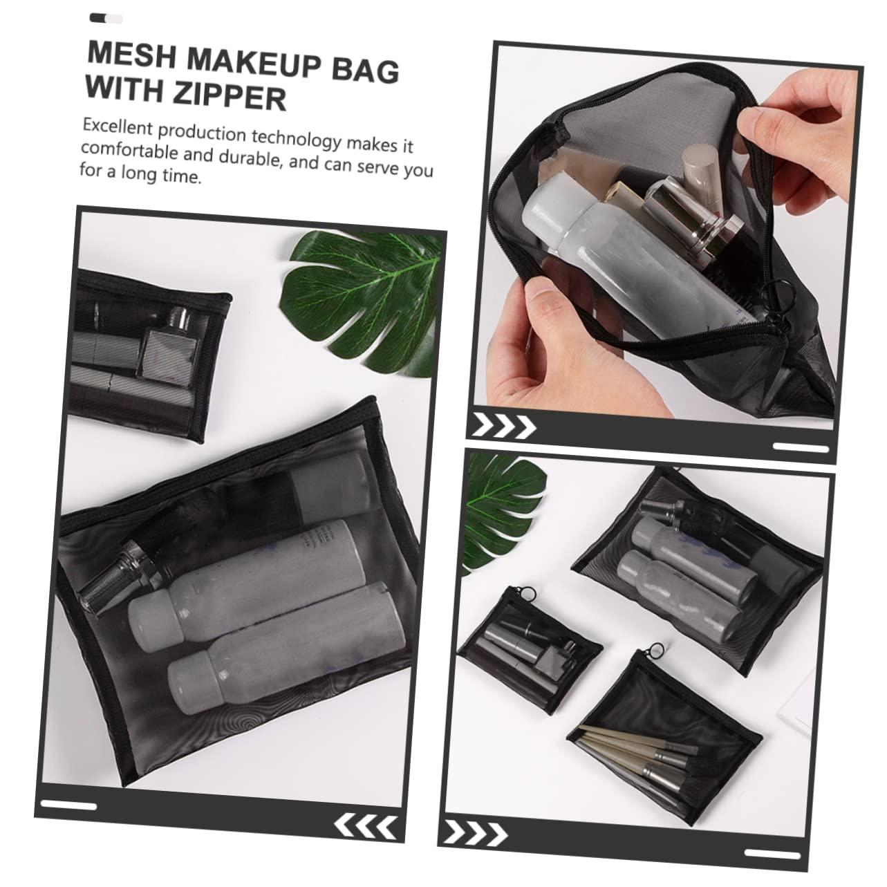 NOLITOY NOLITOY Nylon Makeup Bag Mesh Small Makeup Bag Travel Makeup Bag for Women Cosmetics Pouch Zipper