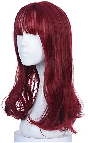 XORS XORS Wig Real Wigs lace Front Kawaii Wig Cosplay Charm red Wig Woman Big Wave net red Cute Long Hair Fluffy Bangs