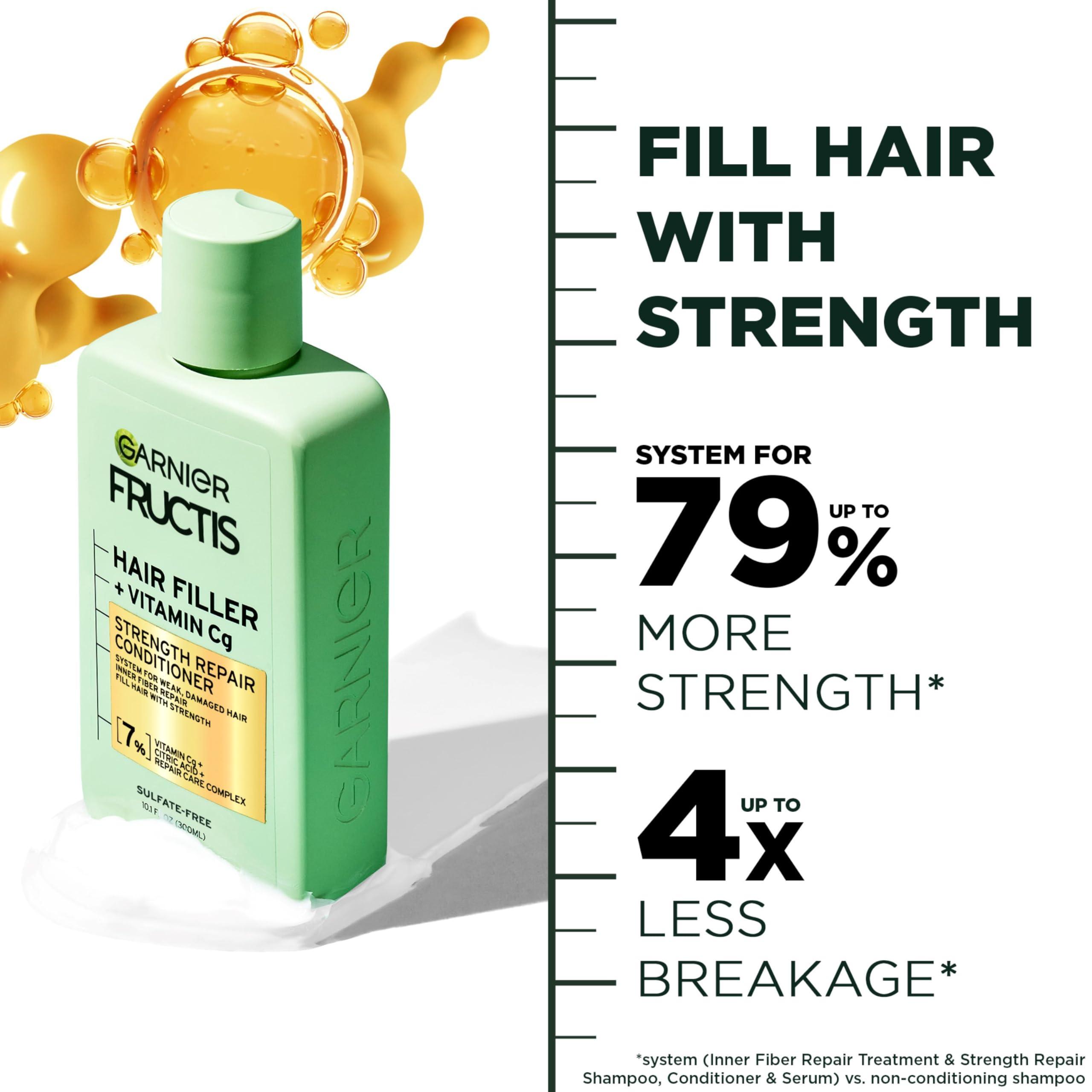 Garnier Garnier Fructis Hair Filler Strength Repair Conditioner with Vitamin Cg, Sulfate Free Conditioner for Weak, Damaged Hair, 10.1 Fl Oz, 1 Count