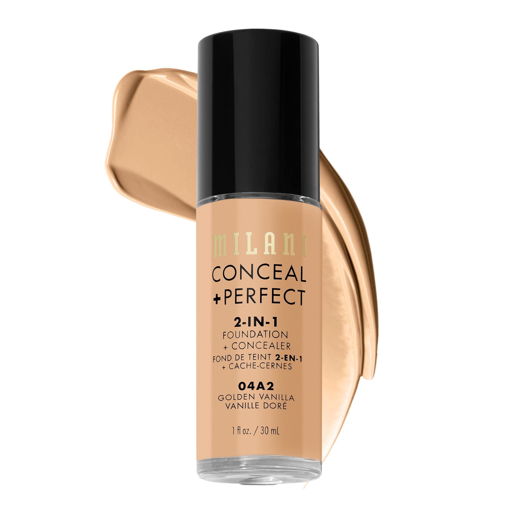 Milani Milani Conceal + Perfect 2-in-1 Foundation + Concealer - Golden Vanilla (1 Fl. Oz.) Cruelty-Free Liquid Foundation - Cover Under-Eye Circles, Blemishes & Skin Discoloration for a Flawless Complexion
