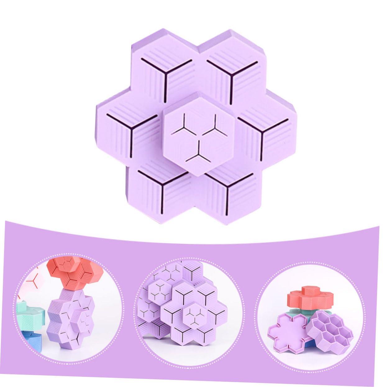 Mikinona Mikinona Lipstick Holder 10x9.5x4cm Purple Silicone Desktop Storage Rack Easy to Clean Home Shop Display Case