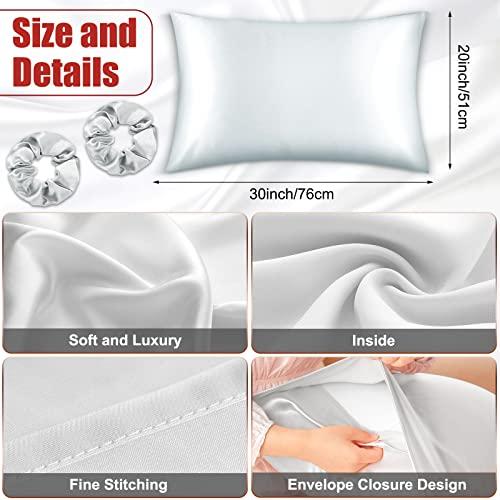 SATINIOR SATINIOR 6 Pieces Silk Cap Silk Pillowcase Set, Silk Sleeping Bonnet Silk Hair Wrap Silk Pillow Cases Silk