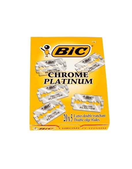 BIC BIC Chrome Platinum Double Edge Safety Razor Disposable Single Blades (100 Pack)