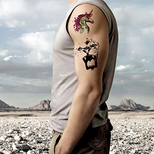 Fanoshon Fanoshon Large Flower Unicorn Tattoos Temporary for Kids Adults, 12 Sheets Cute Children 3D Planet Astronaut Universe Space Fake Body Stickers, Waterproof Halloween Christmas Party Favor Supplies