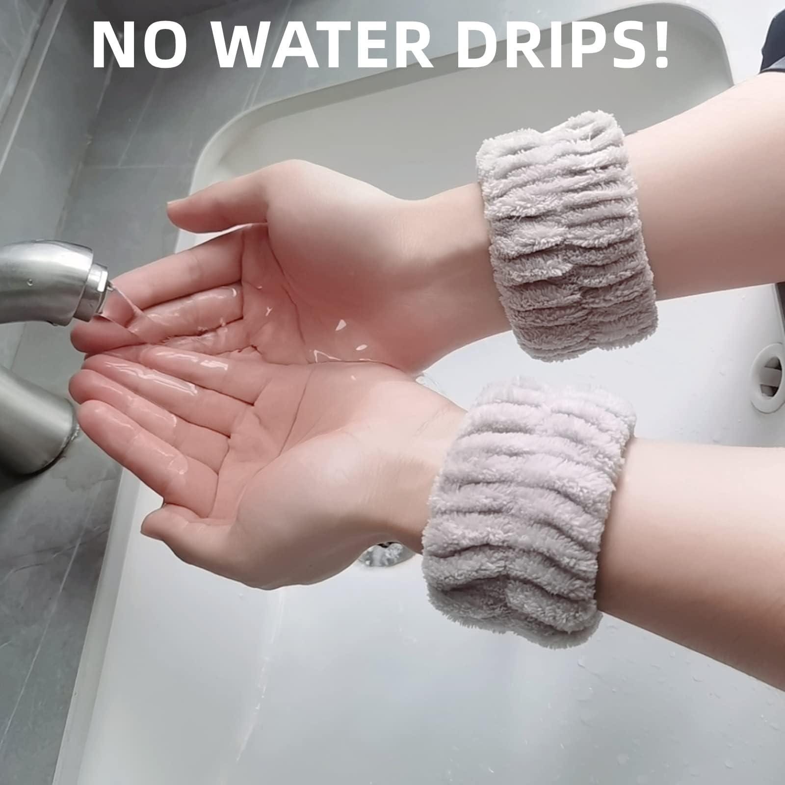 Foungmei 8 Pcs Face Washing Wristbands, Soft & Absorbent Microfiber Wrist Scrunchies for Washing Face, Face Wash Wrist Band for Women Girl, Spa Wrist Wash Band Prevent Water Dripping Down Your Arms