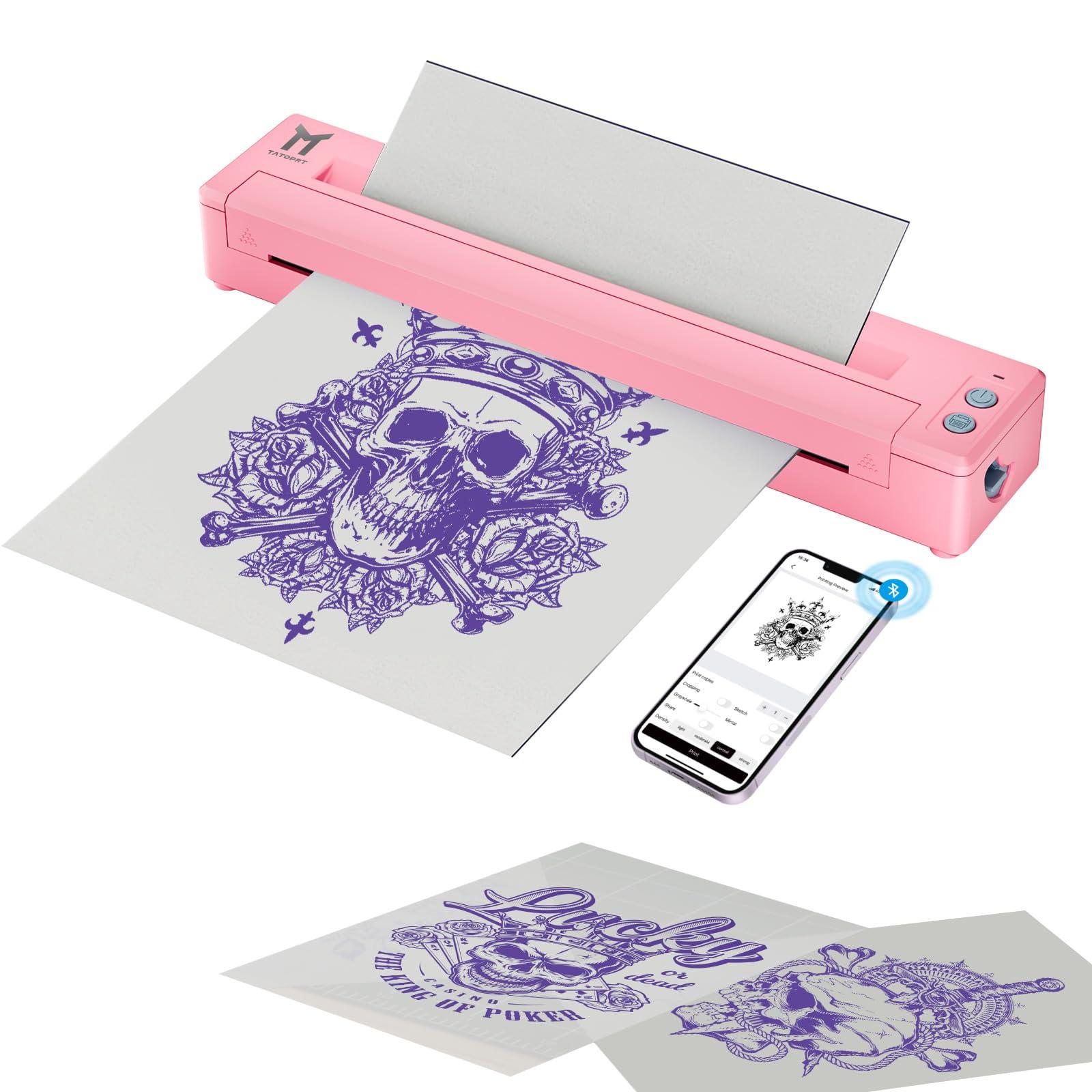 TATOPRT TATOPRT P19 Wireless Tattoo Stencil Printer Bluetooth Thermal Temporary Tattoo Transfer Printer Machine Kit for Tattoo Artists & Beginners